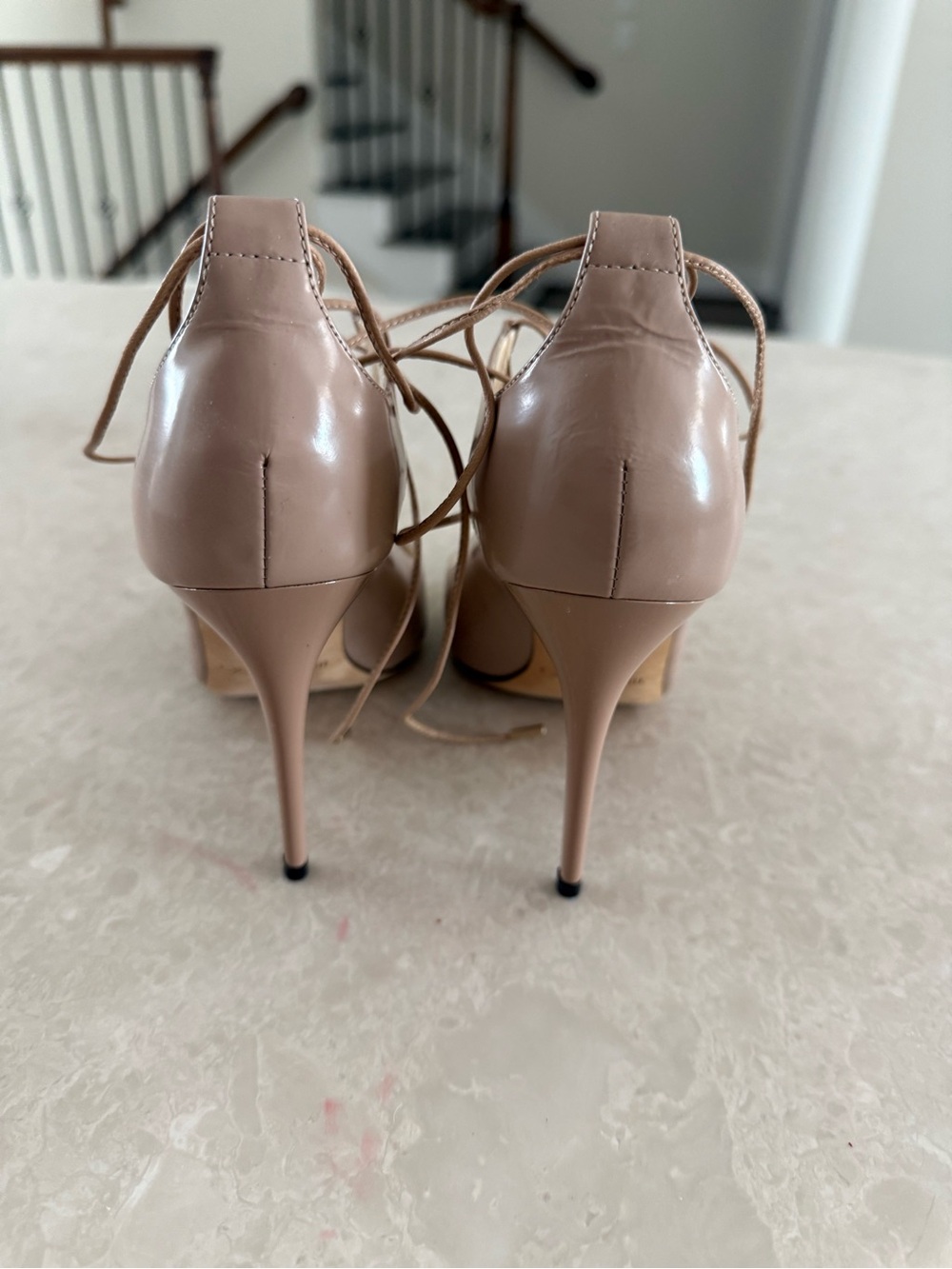 Jimmy Choo Nude Pink Lace-Up Pointed Toe Heels US 9 | EU 39 - Picture 4 of 5
